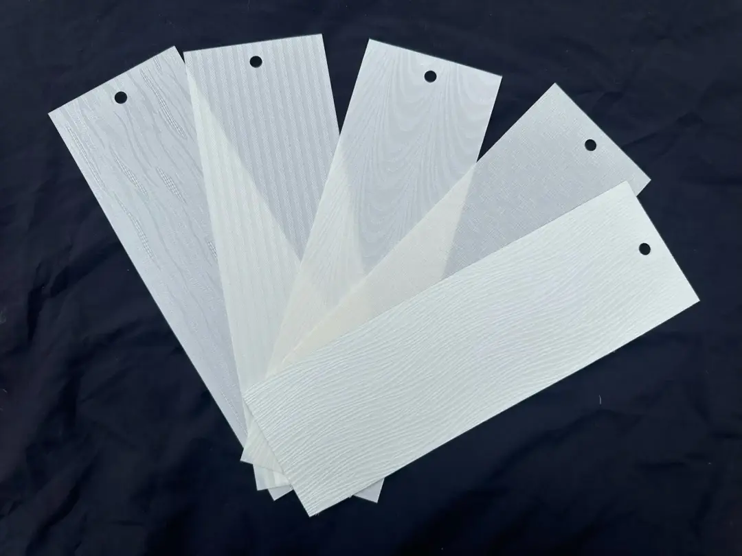 Cream vertical blind fabric samples