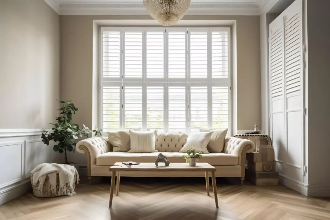 Shutters and blinds fitted in a Newport living room