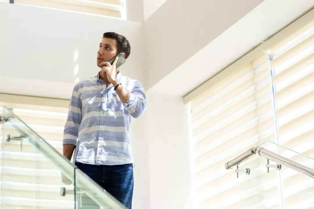 Venetian blinds in a commercial office